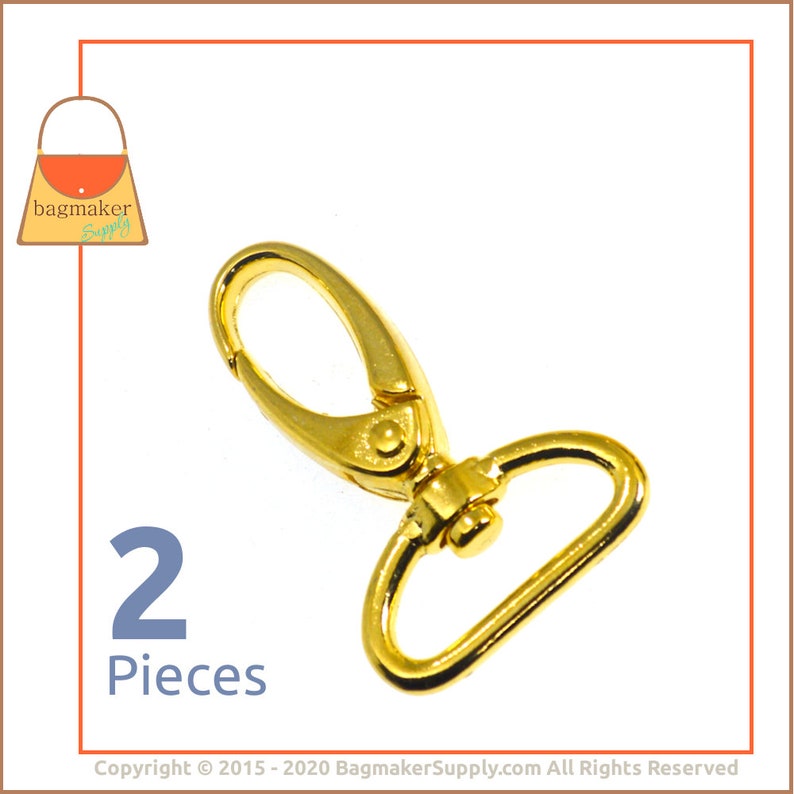 1 Inch Swivel Snap Hooks Gold Finish 2 Pieces Handbag Purse Etsy