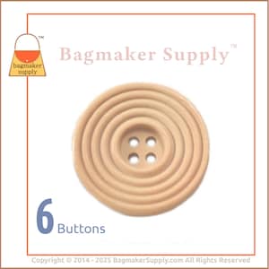 Botón de madera de 1-1/8 pulgadas, 29 mm, tamaño grande 45, acabado arce rubio natural, paquete de 6, ¡ideal para cerrar bolsos!, costura de bolsos, BTN-AA004