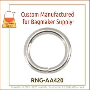 1/2 Inch O Ring, Nickel Finish, 12 Pieces, 2.75 mm Gauge, .5 Inch 13 mm O-Ring, Purse Handbag Bag Making Hardware Supplies, RNG-AA420 image 7