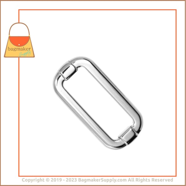 1-1/4 Inch Rectangle Ring, Nickel Finish, 1 Piece Pack, 1.25 Inch 32 mm Fancy Cast Ring, Purse Handbag Hardware, Rectangular, RNG-AA396