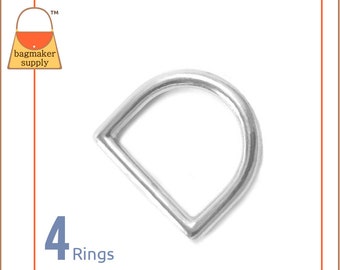 May include: Four silver D-rings, each with a diameter of approximately 1 inch. The rings are isolated on a white background. The text "4 Rings" is printed below the rings.