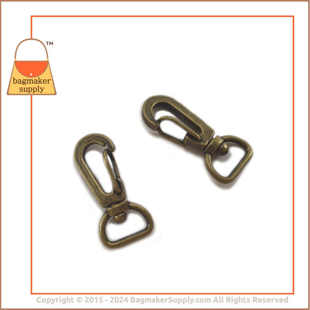 1/2 Inch Swivel Snap Hook, Antique Brass / Bronze Finish, 18 Pieces, 13 Mm  Purse Clip, Handbag Bag Making Hardware Supplies, SNP-AA077 -  Australia