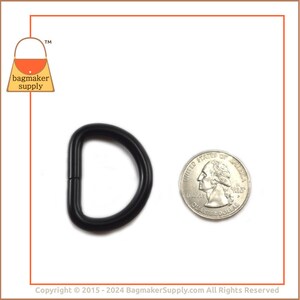 1 Inch D Ring, Black Satin Finish, 6 Pieces, 4.8 mm Gauge, 25 mm Heavy D-Ring, Purse Bag Making Handbag Hardware Supplies, RNG-AA148 image 3
