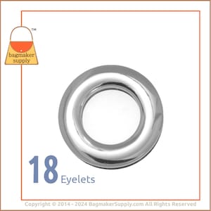 Ojales con rosca trasera redonda de 7/8 pulgadas, acabado en níquel, 18 piezas, suministros para hacer bolsos, carteras, bolsos, hardware, 7/8 pulgadas, EGR-AA010
