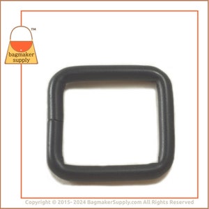 1 Inch Square Ring, Black Satin Finish, Welded, 12 Pieces, Purse Bag Making Handbag Hardware Supplies, 1 25 mm Rectangle Ring, RNG-AA083 image 4