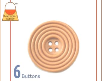 1-1/8 Inch Wood Button, Size 45, Natural Oak Finish, 29 mm Large Button, Great for a Tote Bag!, 1-1/8", Purse Handbag Sewing, BTN-AA001