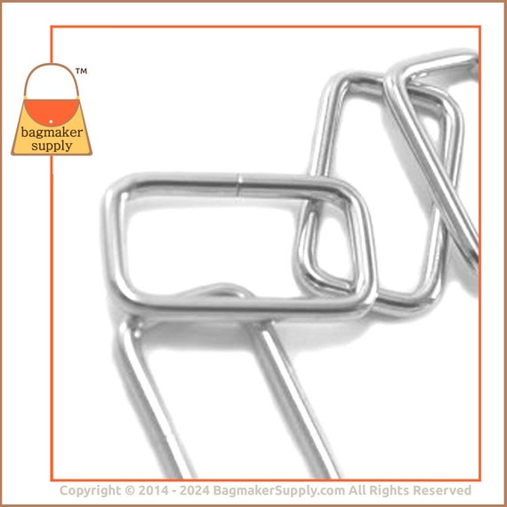 1 Inch Rectangle Ring, 3 Mm Gauge, Nickel Finish, 36 Pieces, Purse