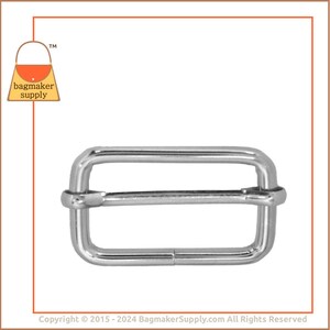 1-1/4 Inch Moving Bar Purse Strap Slide, Nickel Finish, 6 Pieces, 1.25 Inch 32 mm TriGlide, Handbag Purse Bag Hardware Supplies, SLD-AA009 image 4