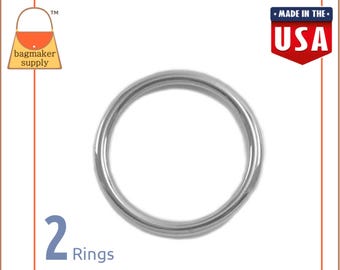 1-1/4 Inch Cast O Ring, Nickel Finish, 2 Pieces, 32 mm, Handbag Purse Bag Making Supplies Hardware, 1.25 Inch, 1-1/4 Inch, RNG-AA129