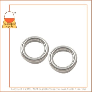 1 Inch Cast O Ring, Nickel Finish, 25 mm Italian Beautiful Quality Made In Italy, Handbag Purse Bag Making Hardware Supplies, RNG-AA080 image 5