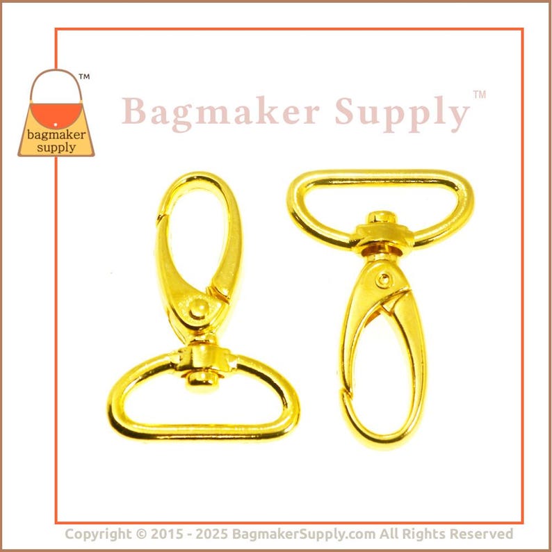 May include: Two gold-toned metal swivel clasps. The clasps are designed for attaching to bags, straps, or other accessories.