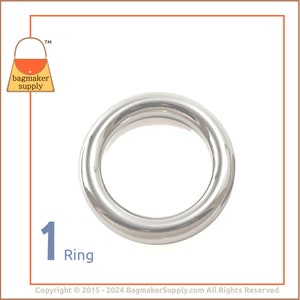 1 Inch Cast O Ring, Nickel Finish, 25 mm Italian Beautiful Quality Made In Italy, Handbag Purse Bag Making Hardware Supplies, RNG-AA080 image 8