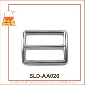 1-1/4 Inch Slide, Nickel Finish, 32 mm TriGlide for Purse Straps, 2 Pieces, Bag Making Supplies Handbag Hardware, 1.25 Inch, SLD-AA026 image 7