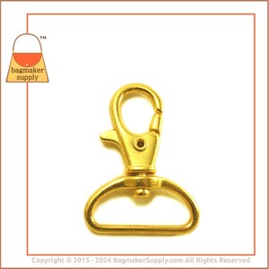 1 Inch Swivel Snap Hook, Gold Finish, Lobster Claw, 18 Pieces, 25 mm Purse Clip, Handbag Purse Bag Making Hardware Supplies, 1, SNP-AA027 image 4