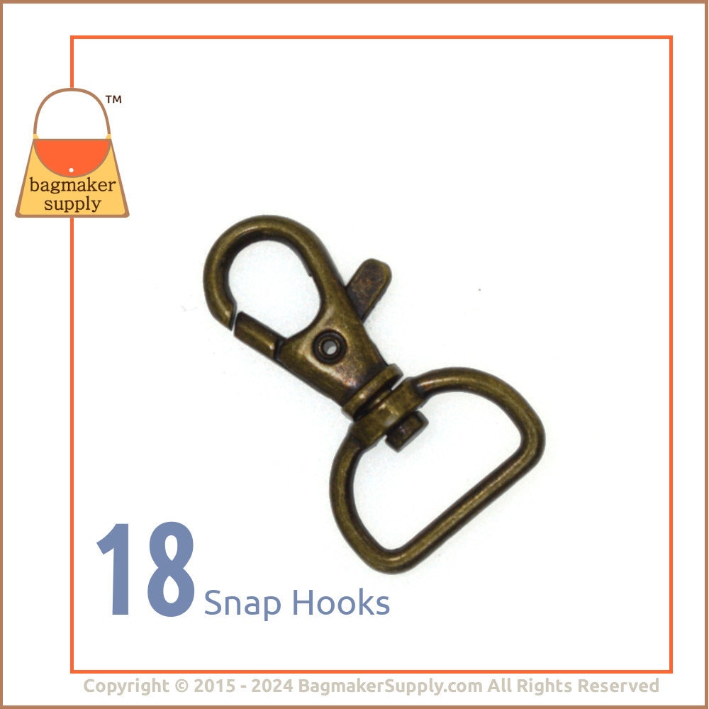 3/4, 1 Inch Swivel Clip Hook Lobster Clasp Trigger Snap Hooks With D Rings  10 Sets 