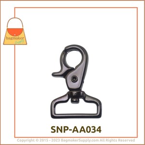 1 Inch Swivel Snap Hook, Black Nickel Finish, Lobster Claw, 6 Pieces, 25 mm Purse Clip, Gunmetal, Handbag Bag Hardware Supplies, SNP-AA034 image 7