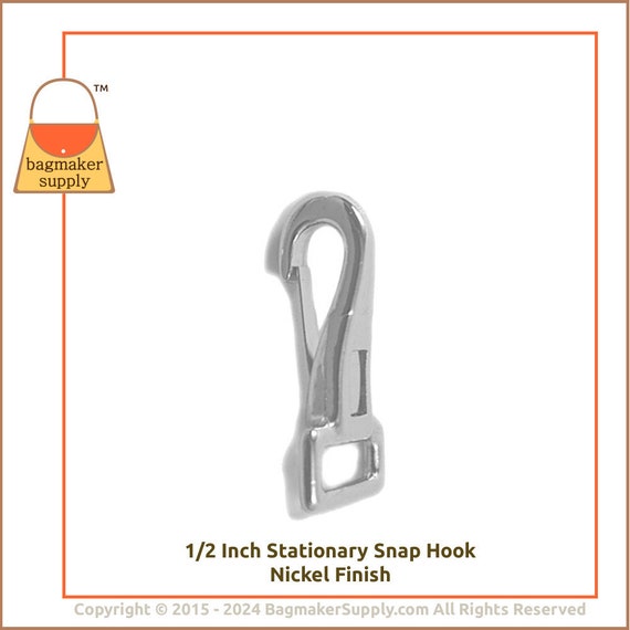1/2 Inch Stationary Snap Hook, Nickel Finish, 13 Mm Square End Non-moving Purse  Clip, 6 Pack, Bag Making Handbag Hardware, .5, SNP-AA029 -  Australia