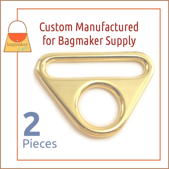 36 Pack Slot and Hole Loop Buckle 1.5 Inch 38 mm Triangle Double Rings RNG-AA358 1-12 Shiny Rose Gold Finish Purse Handbag Hardware