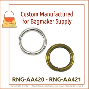 1/2 Inch O Ring, Antique Brass Finish, 36 Pieces, .5 Inch 13 mm O-Ring, Bronze Finish, Purse Bag Making Handbag Hardware Supplies, RNG-AA421 image 7