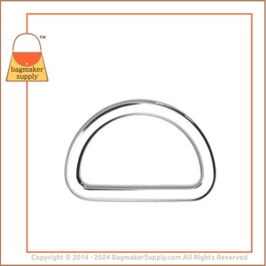 May include: Silver D-ring hardware for bags and other crafts. The ring is smooth and shiny.