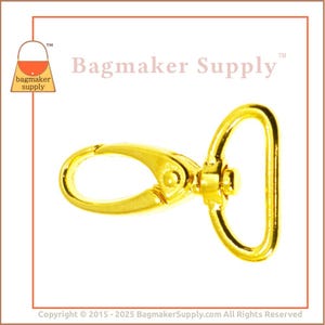 May include: Gold-toned metal swivel hook with a D-ring. The hook is designed for attaching to bags, purses, or other accessories.