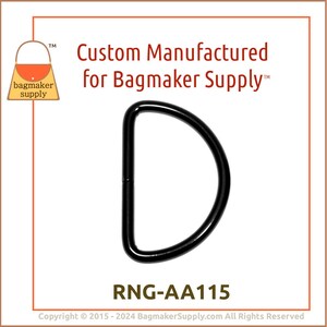 1-1/2 Inch D Ring, Black Nickel / Gunmetal Finish, 54 Pack, 3.75 mm Gauge, 1.5 Inch 38 mm Dee Ring, Purse Handbag Craft Hardware, RNG-AA115 image 7