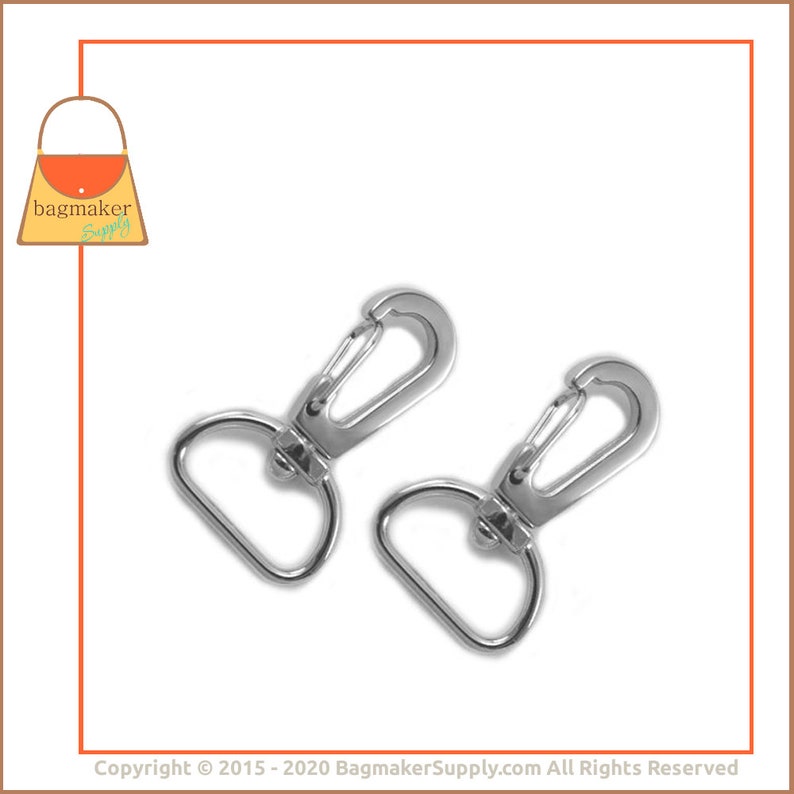 34 Inch Swivel Snap Hook .75 Inch 19 mm Purse Clip Purse Handbag Bag Making Hardware Supplies SNP-AA078 6 Pieces Nickel Finish