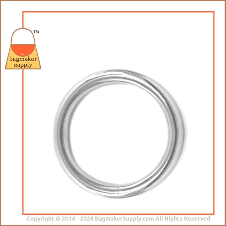 1 Inch O Ring, Stainless Steel, 12 Pieces, 25 mm O-Ring, 4 mm Gauge, Handbag Purse Bag Making Hardware Supplies, 1, RNG-AA023 image 4