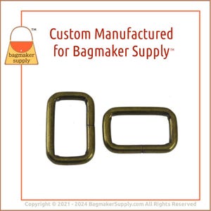 1 Inch Rectangle Ring, Antique Brass Finish, 18 Pieces, 3.75 Mm Gauge ...