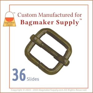 Corredera de barra móvil de 1/2 pulgada, acabado en latón antiguo, 36 piezas, calibre 2,75 mm, TriGlide móvil de 13 mm, herrajes para bolsos, SLD-AA156
