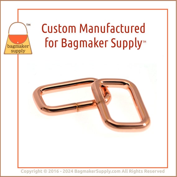 1 Inch Rectangle Ring, Deluxe Rose Gold / Copper Finish, 18 Pack