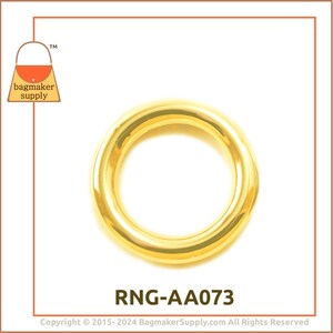 1 Inch Cast O Ring, Gold Finish, Italian Made, 6 Pieces, Beautiful Quality 25 mm O Ring, Handbag Purse Making Hardware Supplies, RNG-AA073 image 6