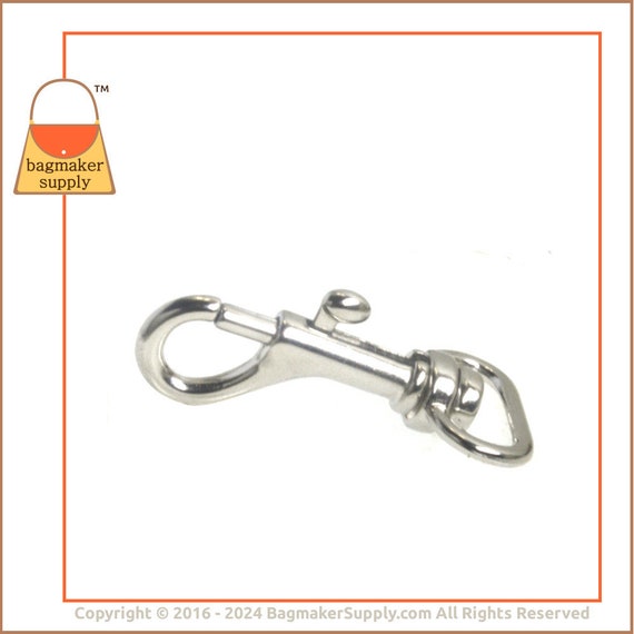 5/8 Inch Bolt Style Swivel Snap Hook, Nickel Finish, 6 Pack, 16 Mm Purse  Clip, Strap Hook, Handbag Hardware Craft Supplies, SNP-AA135 