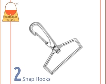 1-1/2 Inch Swivel Snap Hook, Nickel Finish, 2 Pieces, 1.5 Inch 38 mm Spring Gate Purse Clip, Handbag Bag Making Supplies Hardware, SNP-AA033