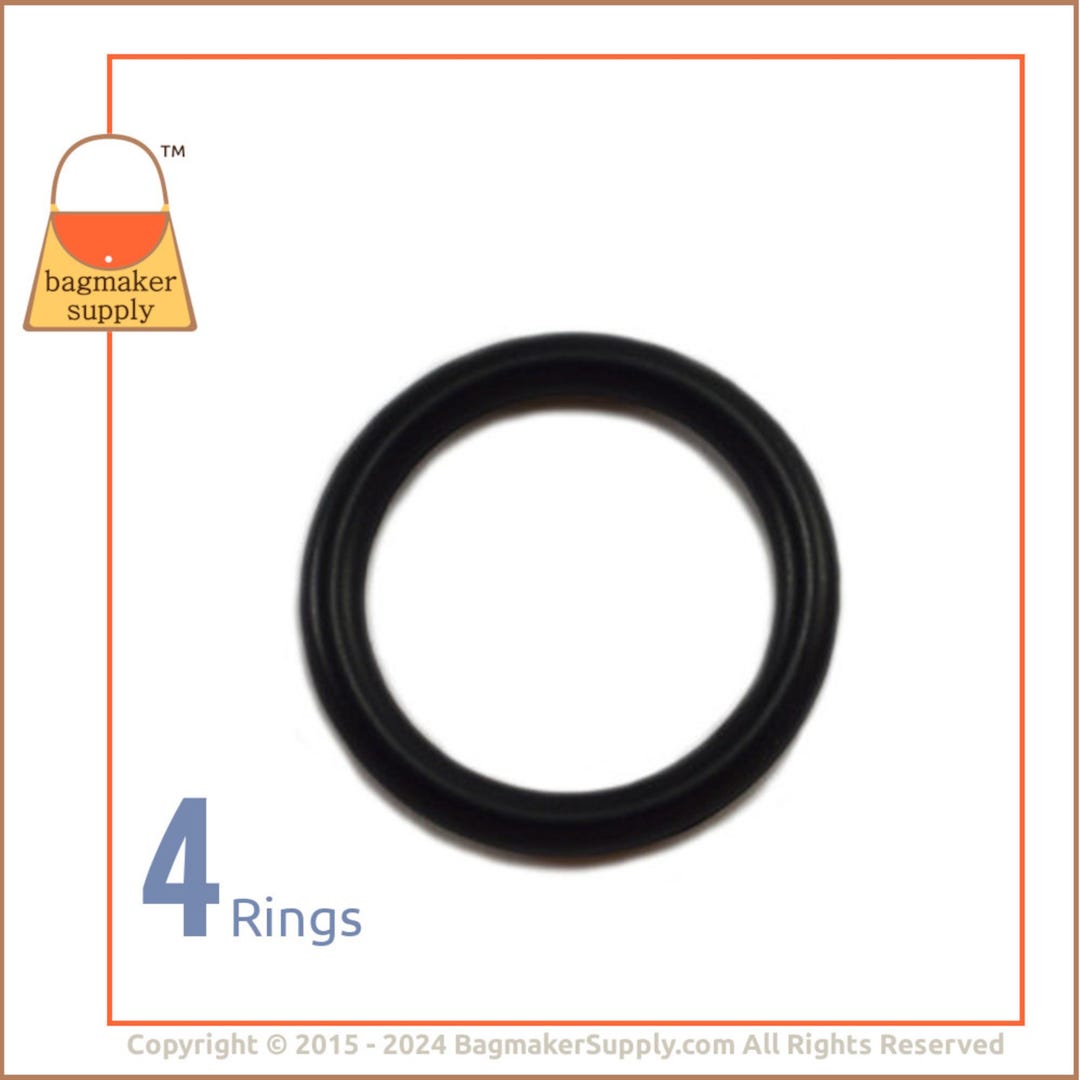 1 Inch O Ring, Black Satin Finish, 4 Pieces, Cast Metal 25 Mm O-ring ...