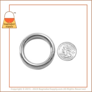 1-1/4 Inch O Ring, Welded, Shiny Nickel Finish, 4 Pieces, 32 Mm ...