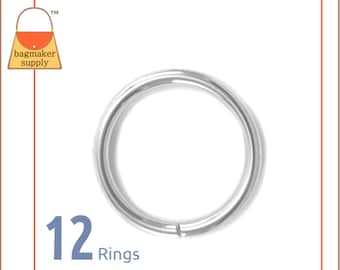 Joint torique 1-1/4 po., Finition nickel, Emballage de 12 pièces, Accessoires de quincaillerie pour sac à main, 1-1/4 po. 1,25 po., 1,25 po. 32 mm, RNG-AA166