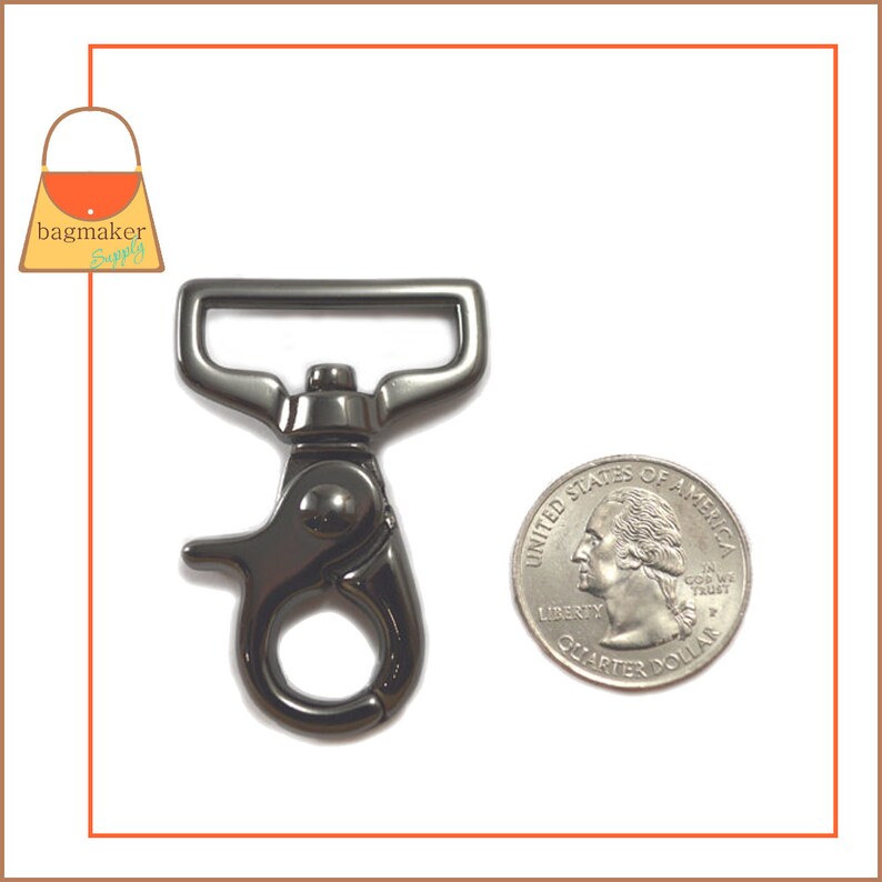 1 Inch Gunmetal Swivel Snap Hooks Lobster Claw 2 Pieces Etsy