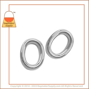 1 Inch O Ring, Nickel Finish, 2 Pieces, One Inch 25 mm Cast Oval Ring, O-Ring, Bag Making Purse Handbag Hardware Supplies, 1, RNG-AA048 image 5