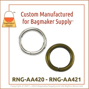 1/2 Inch O Ring, Nickel Finish, 12 Pieces, 2.75 mm Gauge, .5 Inch 13 mm O-Ring, Purse Handbag Bag Making Hardware Supplies, RNG-AA420 image 8