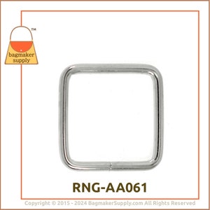 1 Inch Ring, Nickel Finish, 6 Pieces, 1 Inch Rectangle Square Ring, 25 mm Wire Loop, Purse Handbag Bag Making Hardware Supplies, RNG-AA061 image 8