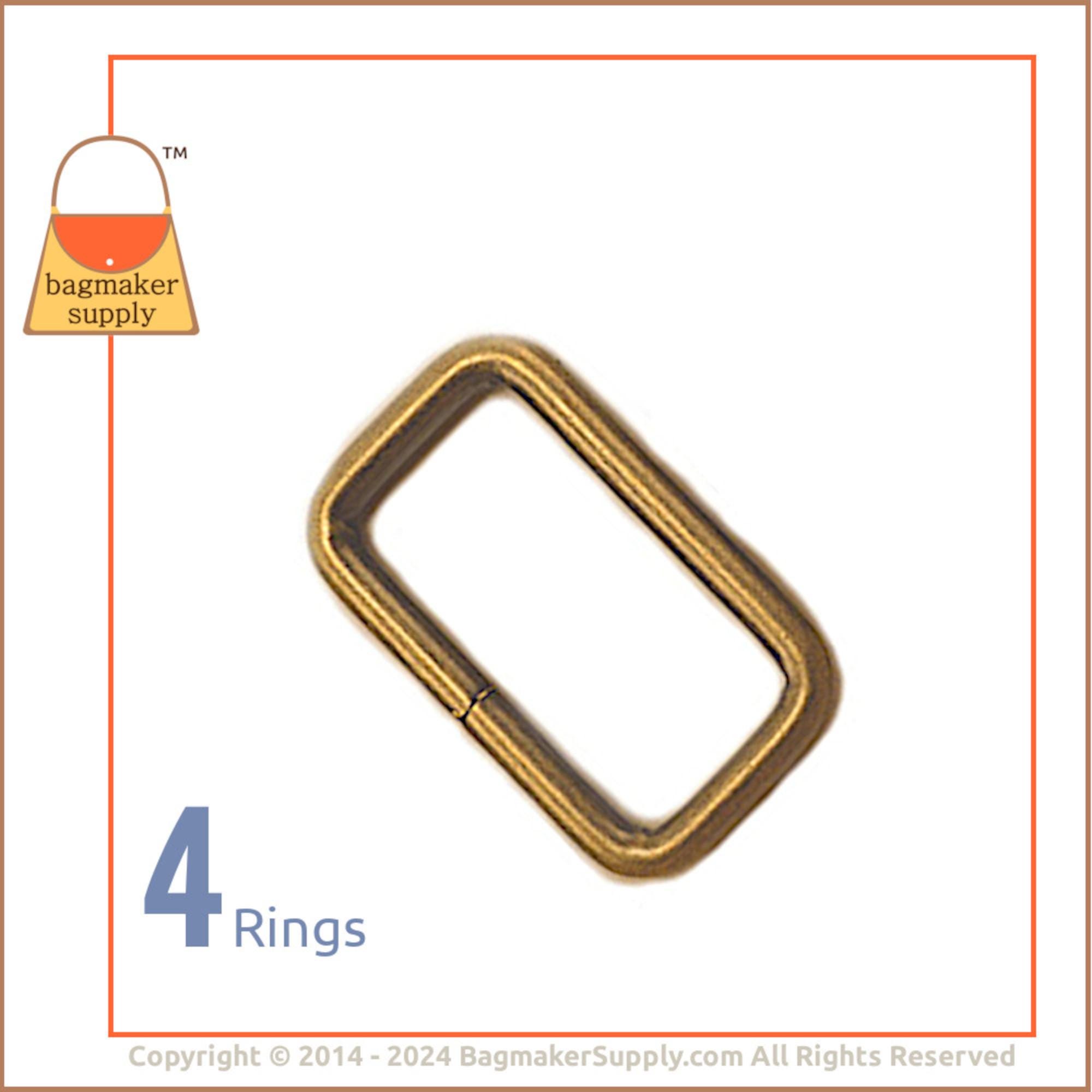 ライオネルRING大 真鍮 1 Inch Rectangle Ring, Antique Gold / Light Antique Brass Finish