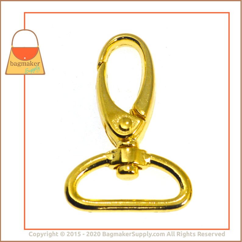 1 Inch Swivel Snap Hooks Gold Finish 2 Pieces Handbag Purse Etsy