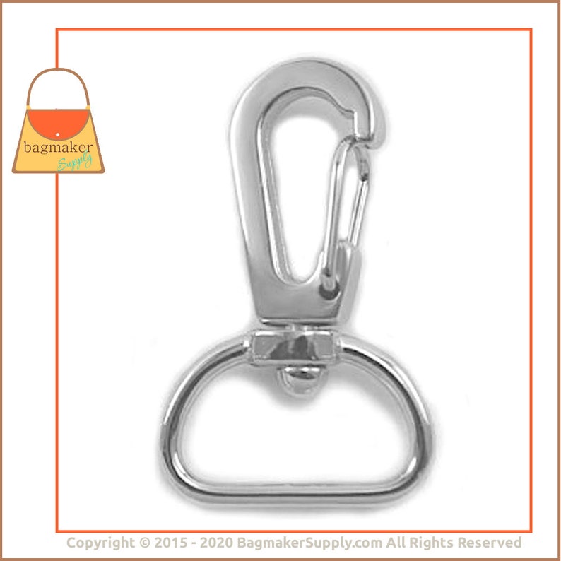 34 Inch Swivel Snap Hook .75 Inch 19 mm Purse Clip Purse Handbag Bag Making Hardware Supplies SNP-AA078 6 Pieces Nickel Finish