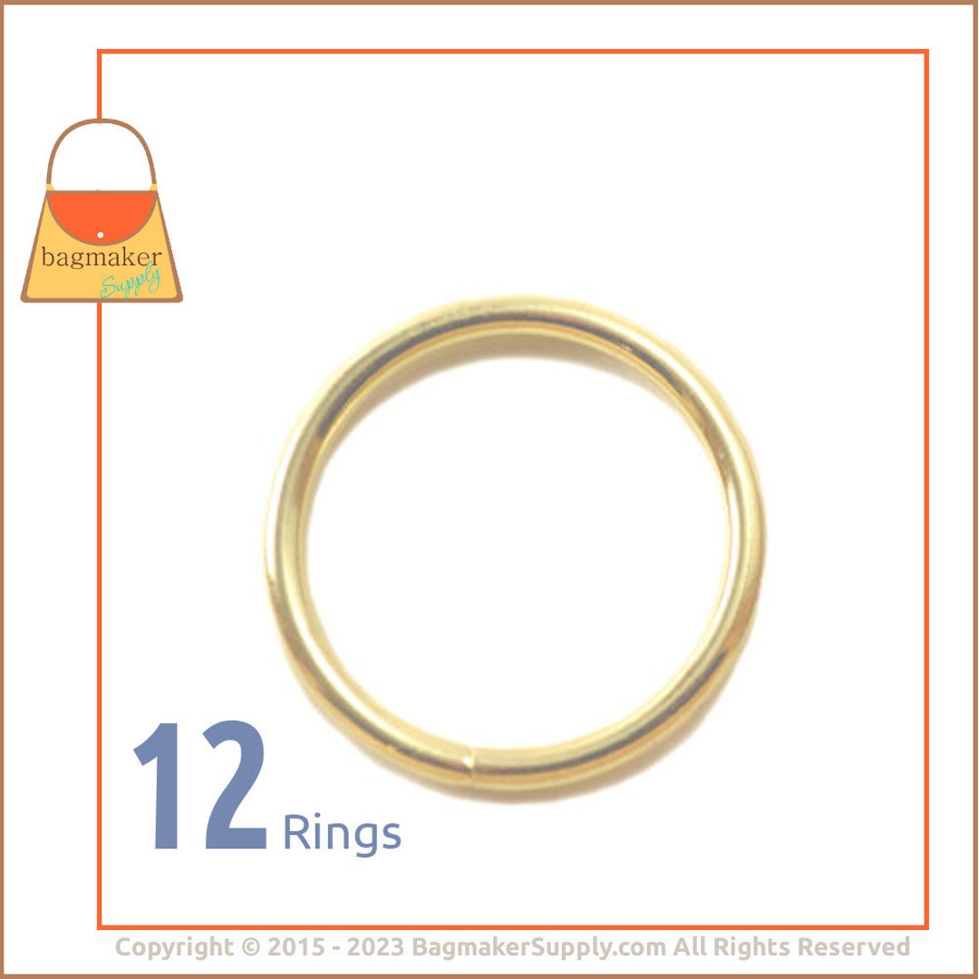 1 Inch O Ring, Brass Finish, 12 Pieces, 25 Mm O-ring, Purse Handbag Bag ...