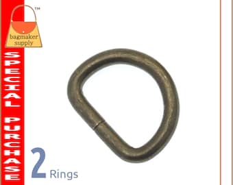 1 Inch D Ring, Dark Antique Silver / Light Gunmetal Finish, 2 Pack, 4.8 mm Gauge, 25 mm, Handbag Purse Making Supplies Hardware, RNG-AA403