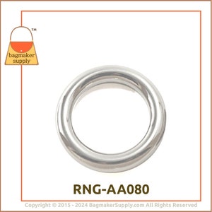 1 Inch Cast O Ring, Nickel Finish, 25 mm Italian Beautiful Quality Made In Italy, Handbag Purse Bag Making Hardware Supplies, RNG-AA080 image 7