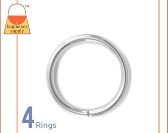 Joint torique 1-1/4 po., Finition nickel, Emballage de 4 pièces, Accessoires de quincaillerie pour sac à main, 1-1/4 po. 1,25 po., 1,25 po. 32 mm, RNG-AA166