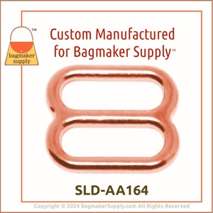 5/8 Inch Cast Slide, Rose Gold / Copper Finish, 54 Pack, 16 mm TriGlide for Purse Straps, Handbag Making Hardware Supplies, 5/8, SLD-AA161 image 7