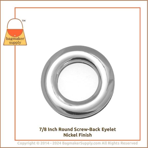 シシクイ　eyelet P 7/8 Inch Round Screw Back Eyelets, Nickel Finish, 6 Pieces